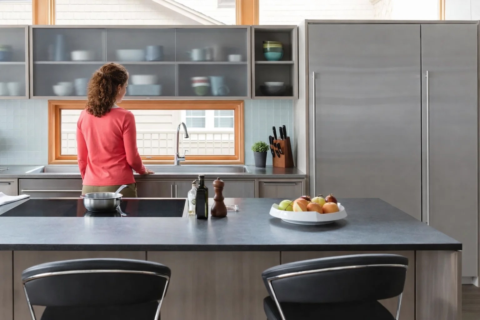 Sub-Zero DEC1850FI integrated column refrigerator in sleek contemporary kitchen with perfect fridge freezer balance