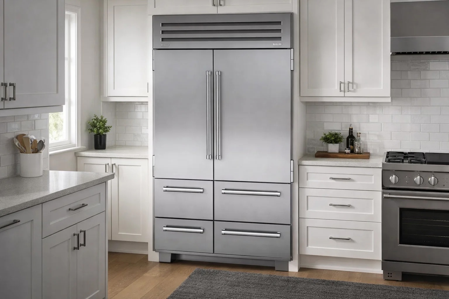 Sub-Zero PRO4850 stainless steel French-door refrigerator with loud rattling compressor noise