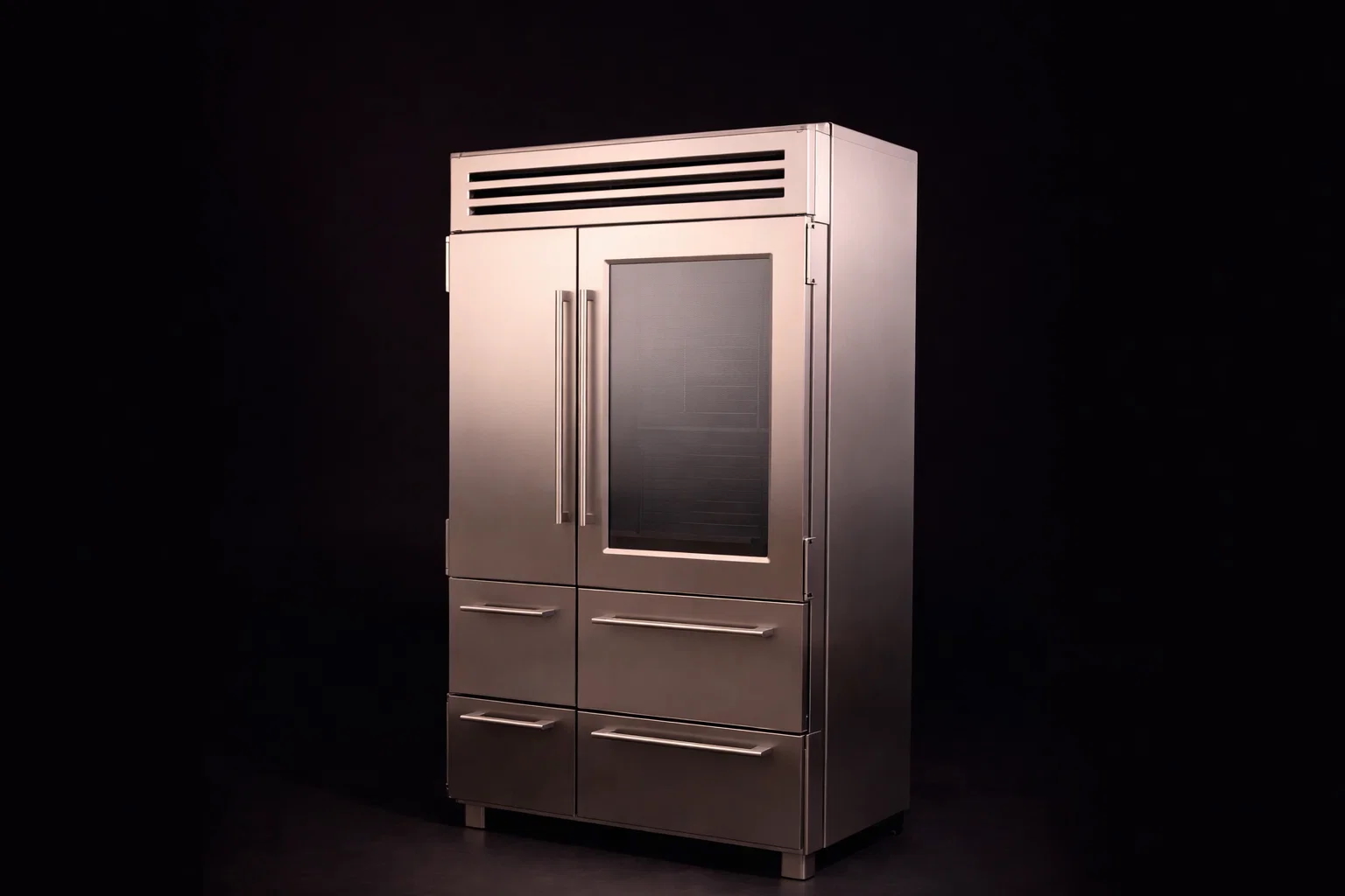 Sub-Zero glass door PRO4850G with perfect factory seal stainless finish.